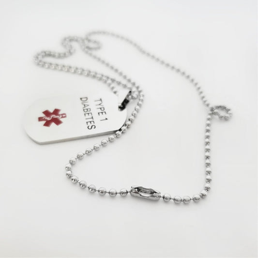 Stainless Steel Dog Tag Blood Thinner Unisex Medical Alert Necklace for Him