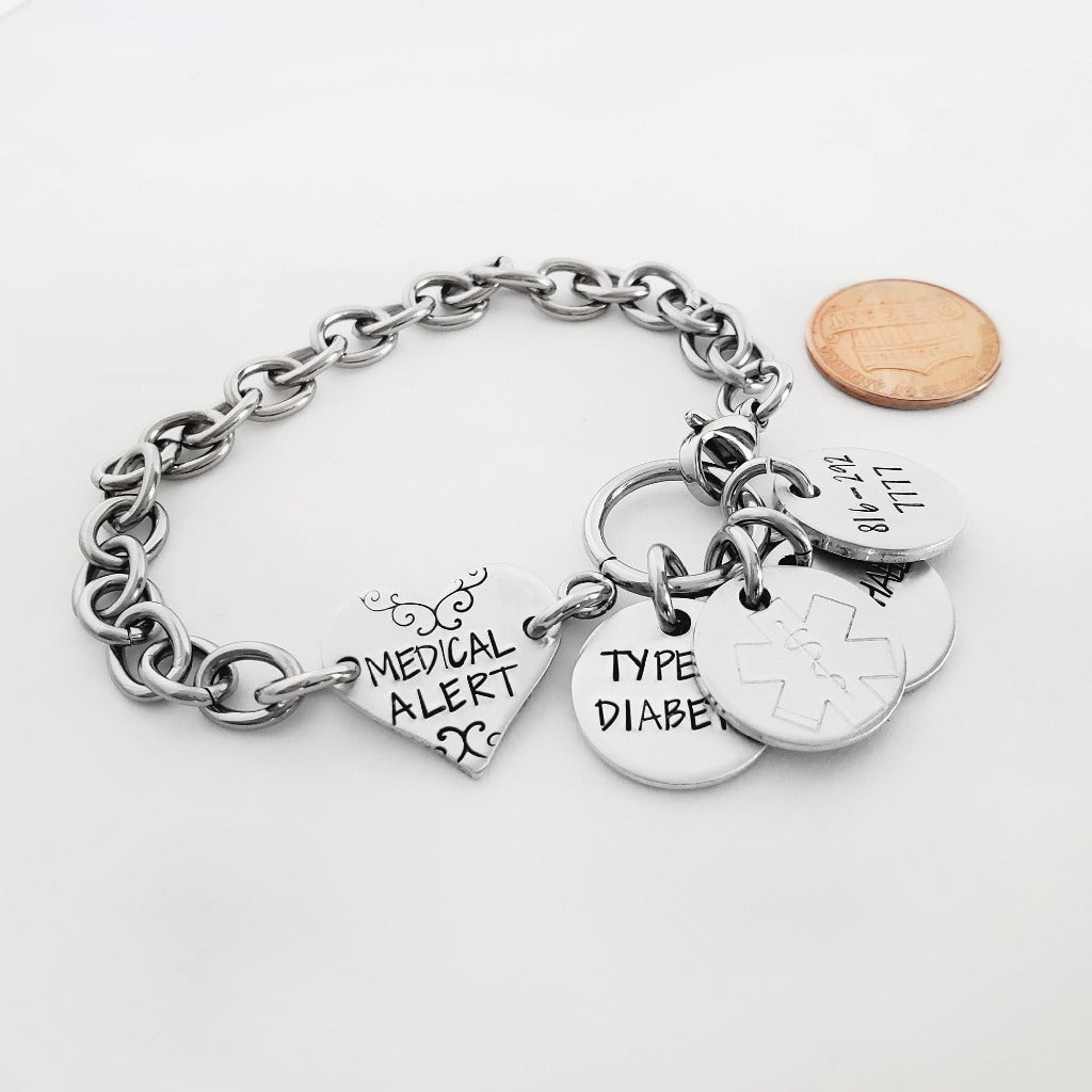 One-of-a-Kind Medical ID Charm Bracelet for Women.